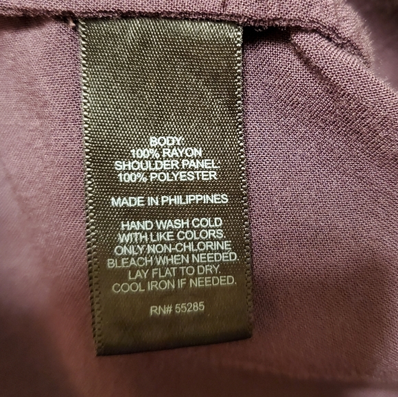 EUC Express Purple Button-Up Shirt With Sheer Sleeves Size L - Picture 9 of 9